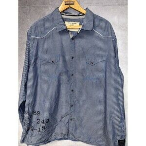 DKNY Long Sleeve Striped Pearl Snap Shirt Men’s XXL